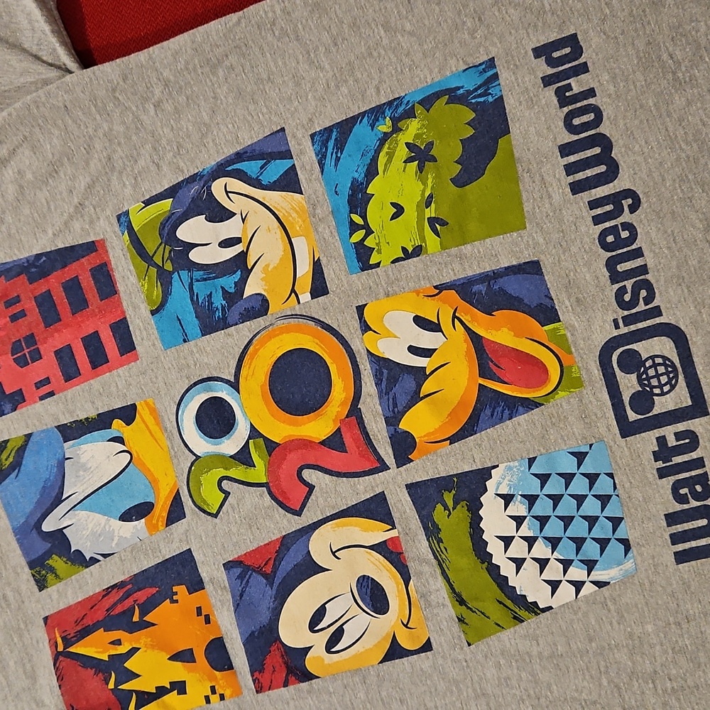 WDW 2020 Gray, long sleeve character graphic T-shirt Med. Pluto Goofy Donald MM - Picture 2 of 7